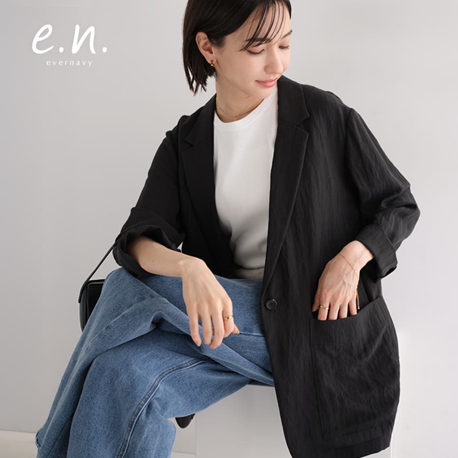【美品】Lisette リネンジャケット 麻100% 黒ジャケット リネンコート コート・ジャケット・ジレ — LISETTE