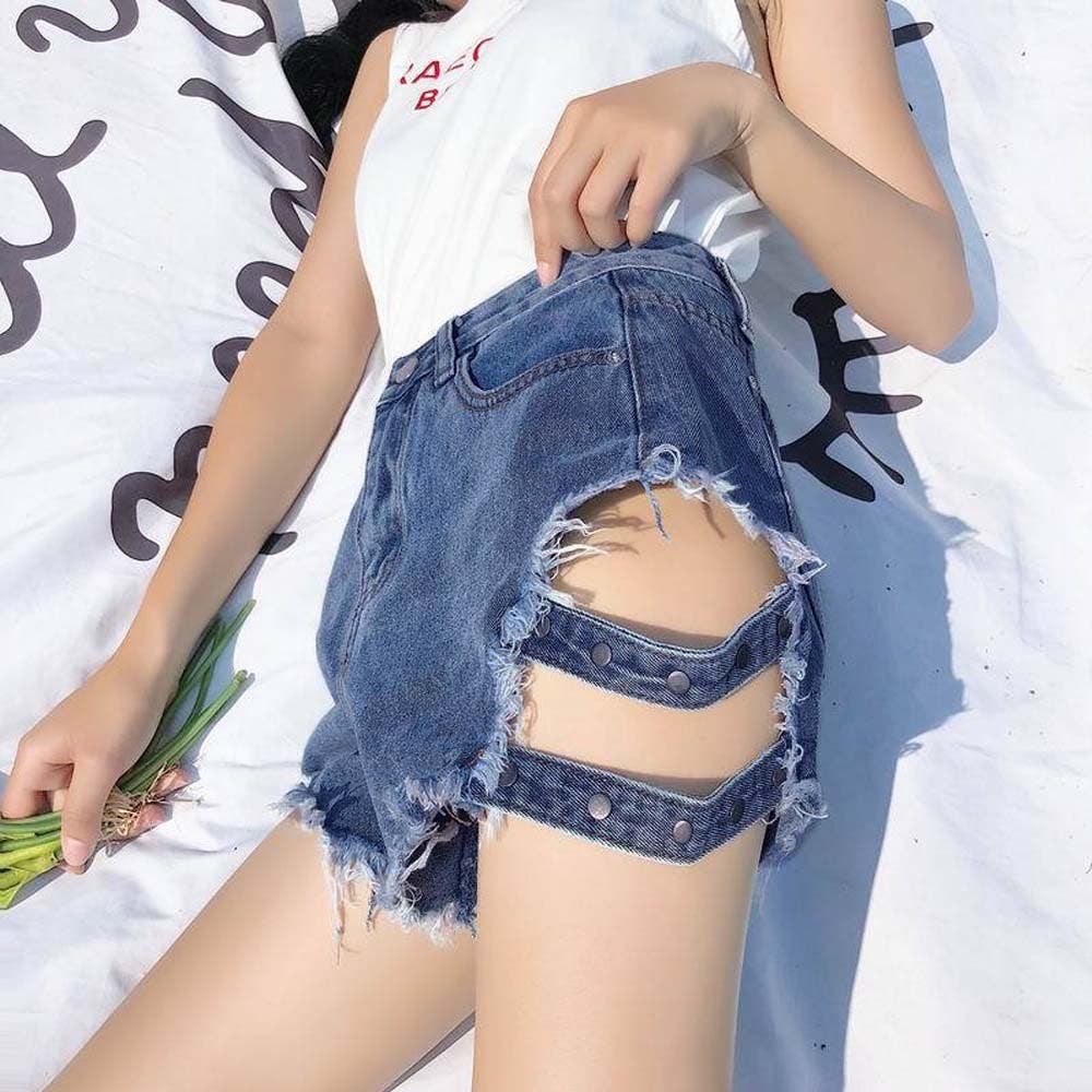 ショートパンツ レディース ダメージデニム[品番：AGCW0000125