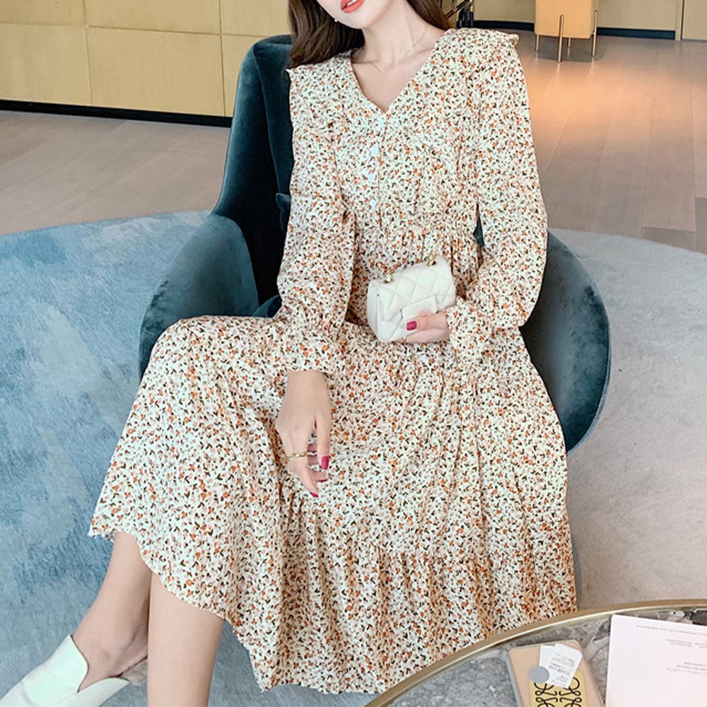 【新品未着用】ROBE de FLEURS ドット柄ティアードワンピース S MAISON DE THERESE（メゾン ド テレーズ） ワンピース ドット水玉柄