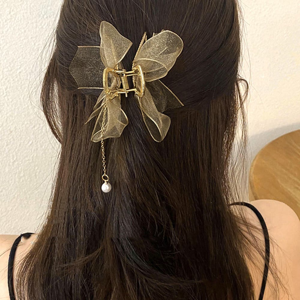 チュールリボン ヘアクリップ レディース[品番：AGCW0003876