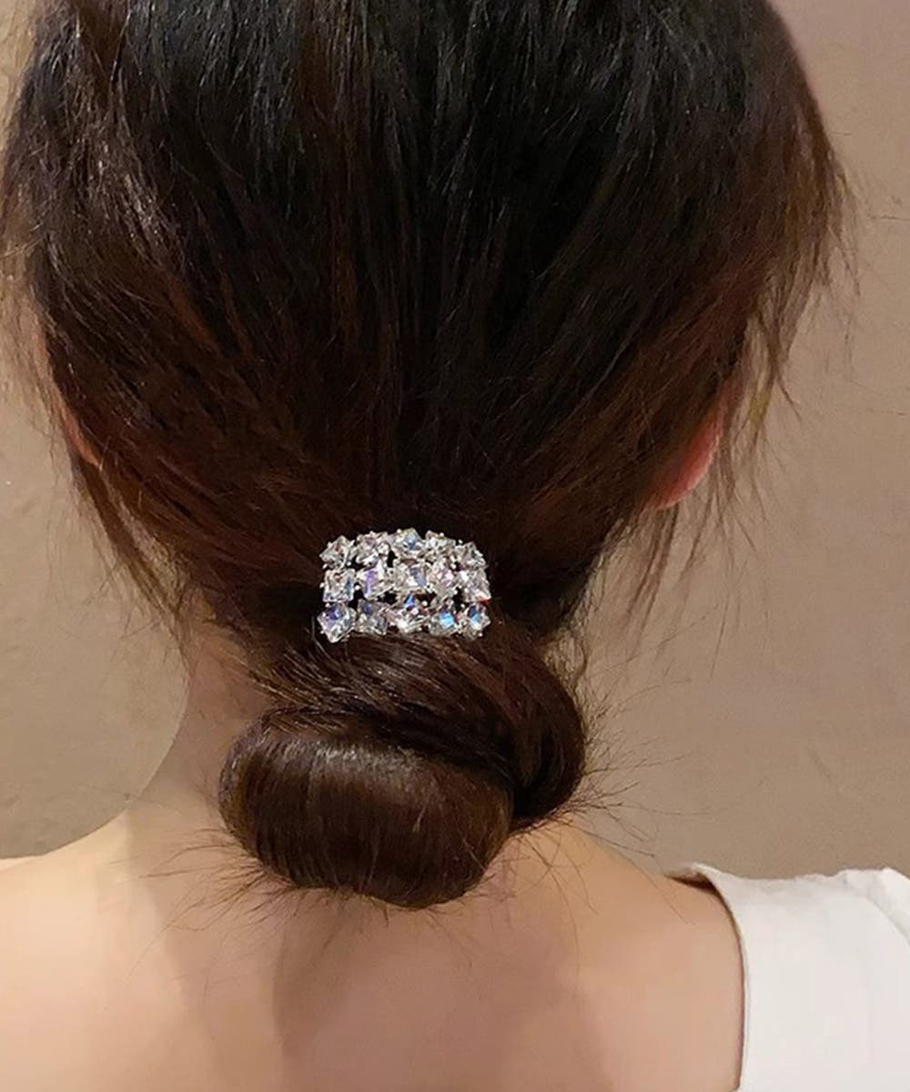幾何柄ヘアゴムヘアリング キラキラ髪留め[品番：AGCW0007120