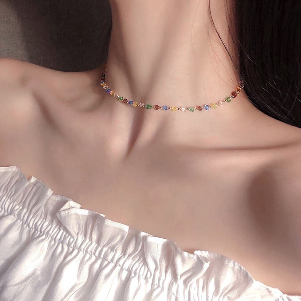 PRADA 洗練 ガラスビーズ チョーカー 全3色 カラー ビーズチョーカーネックレス韓国風[品番：AGCW0003783