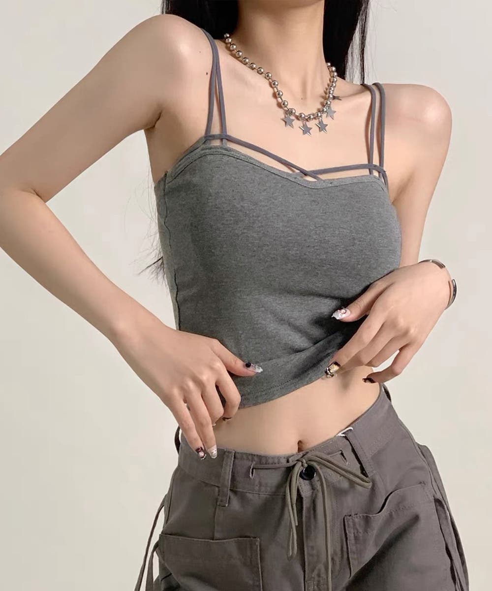 ブラトップ レディース クロスストラップキャミソール[品番