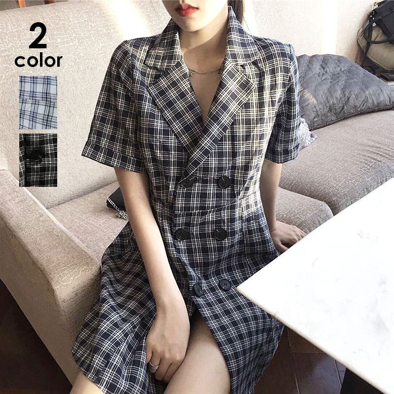 チェック柄 ワンピース レディース[品番：AGCW0001910