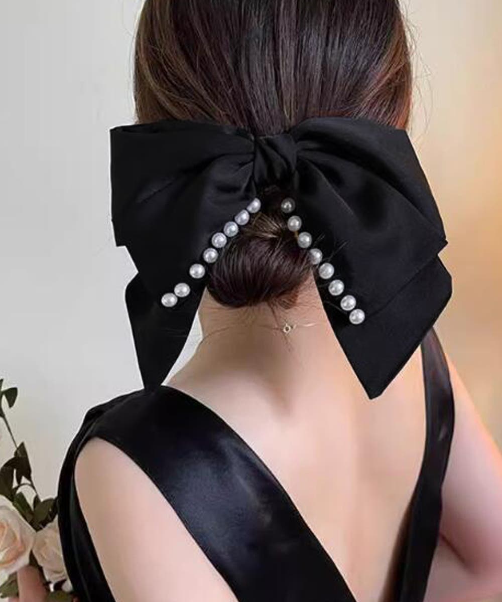 ビッグリボン バレッタ ヘアクリップ上品[品番：AGCW0006843