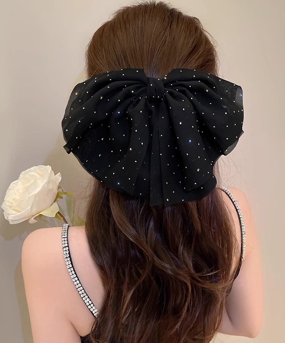 ビッグリボン バレッタ ヘアクリップ上品[品番：AGCW0006945