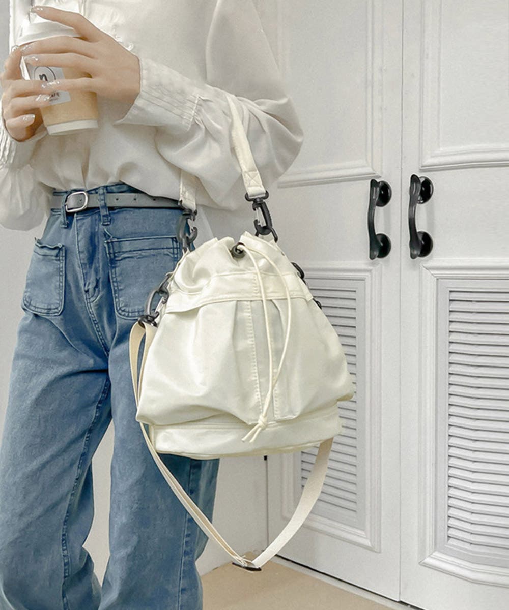 ショルダーバッグ 巾着デザイン バケツ型[品番：AGCW0005018