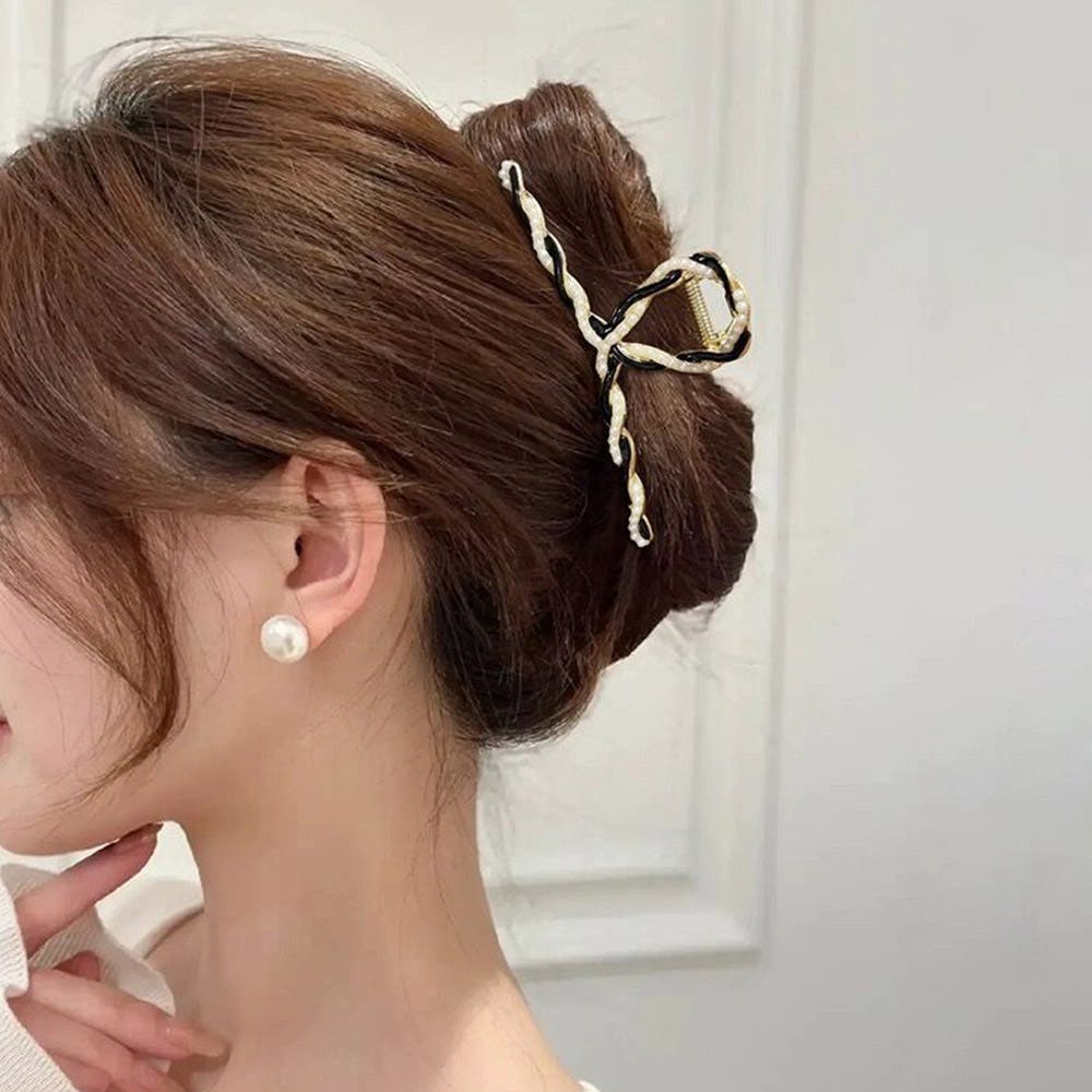 バンスクリップパール 韓国風ヘアクリップ[品番：AGCW0004943
