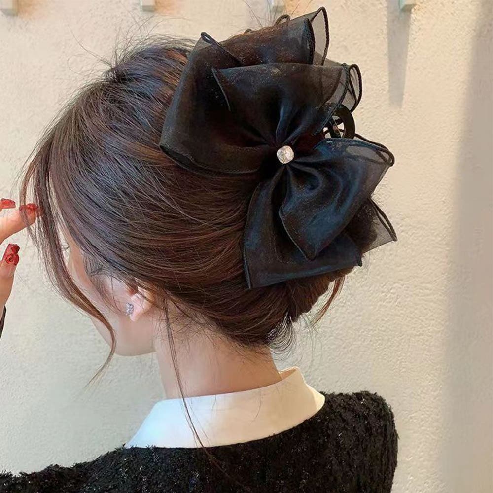 黒リボン　ヘアアクセ Amazon.co.jp: Edges42 リボン ヘアアクセ ヘアゴム 黒 髪飾り