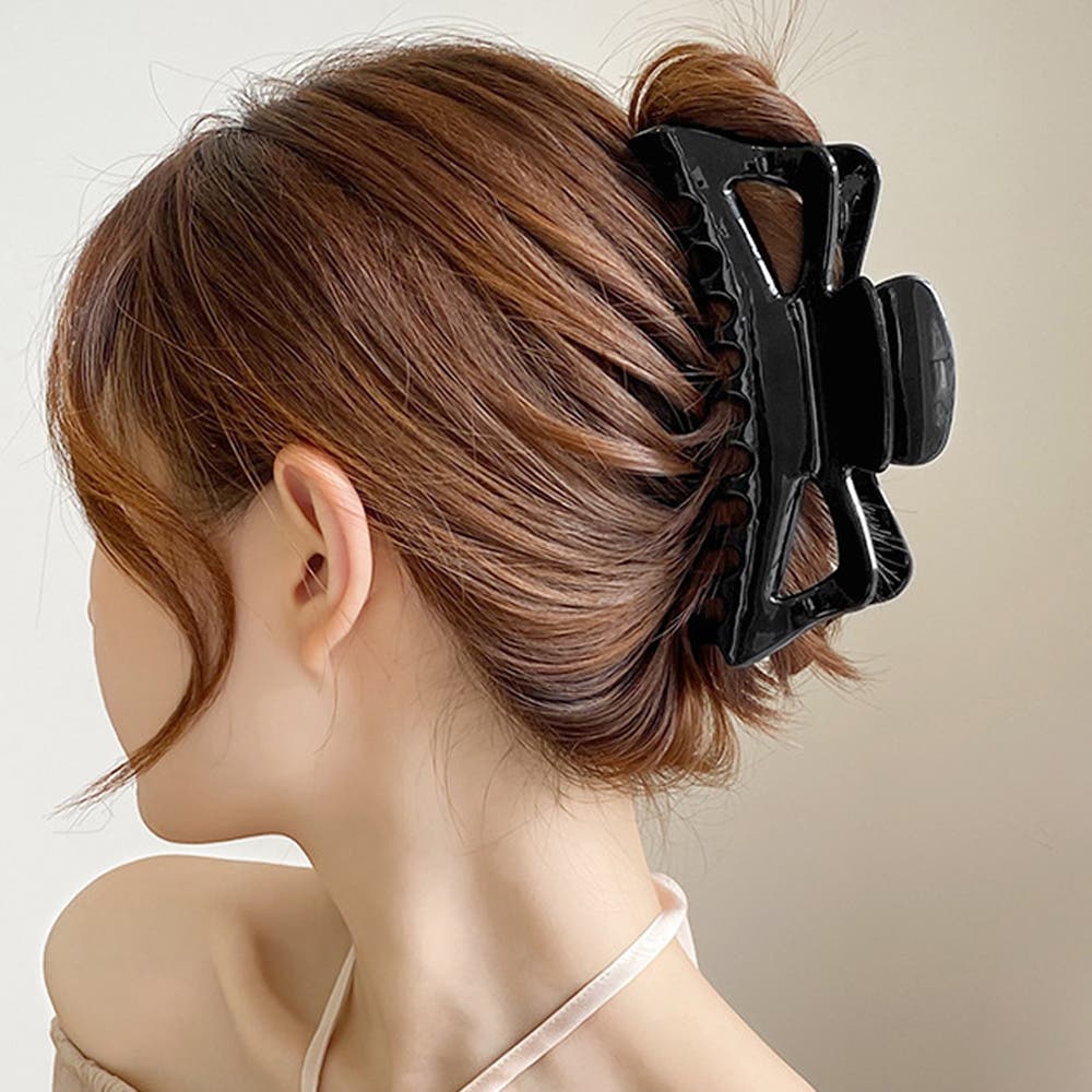 【m】ヘアクリップ 黒 バンスクリップ ヘアクリップ レディース[品番：AGCW0004468