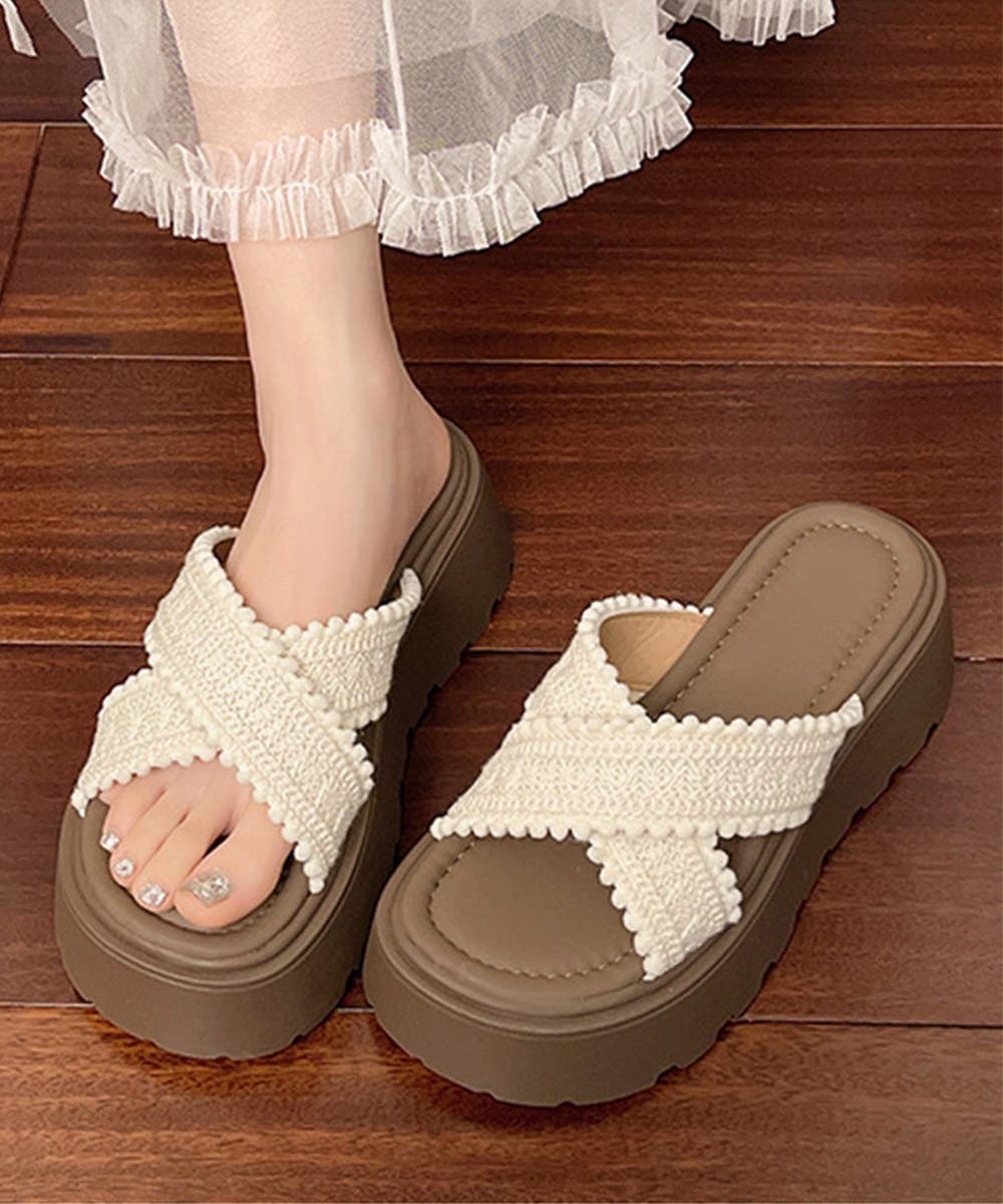 厚底サンダル レディース クロッシー編み[品番：AGCW0006592