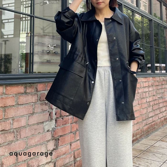 ドロストフェイクレザージャケット 秋 冬 M[品番：QU000008381