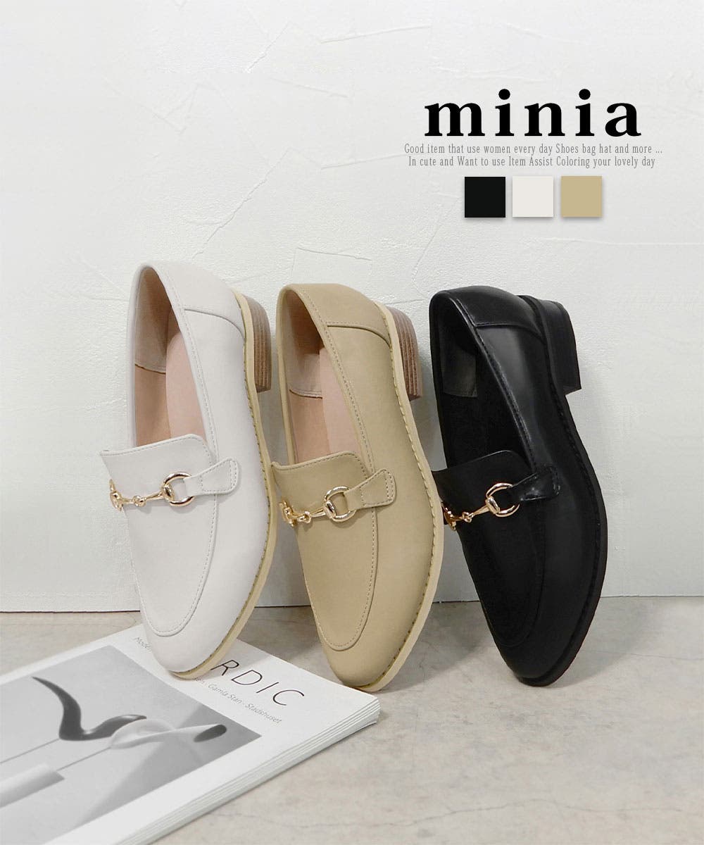 新品 minia ローファー シルバー 23〜23.5cm minia（ミニア 