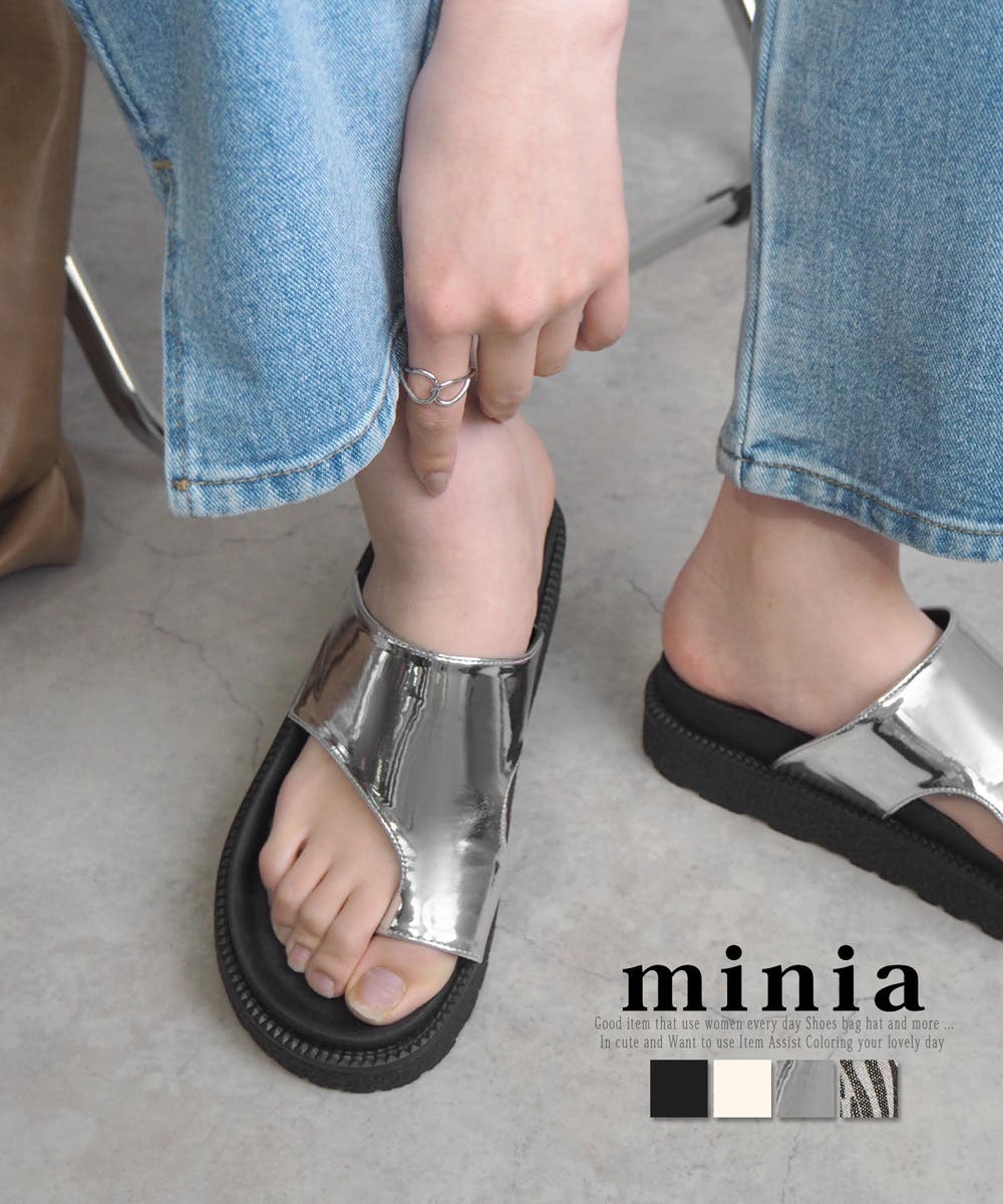 フットベットトングサンダル minia 厚底サンダル[品番