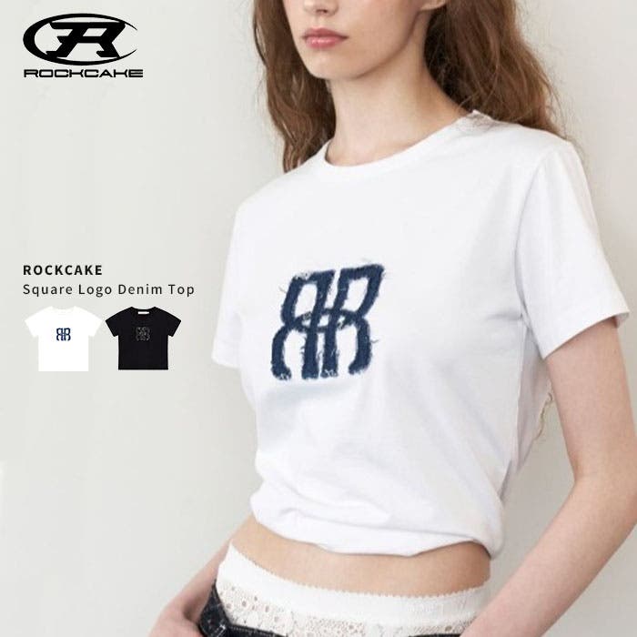 [ROCKCAKE]Square Logo デニム トップ★新作★韓国★ ROCKCAKE(ロックケーキ)/Square Logo Denim Top[品番