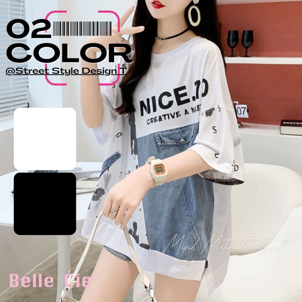 Tシャツ トップス 半袖[品番：AMVW0000895]｜Belle Cie（ベルシー