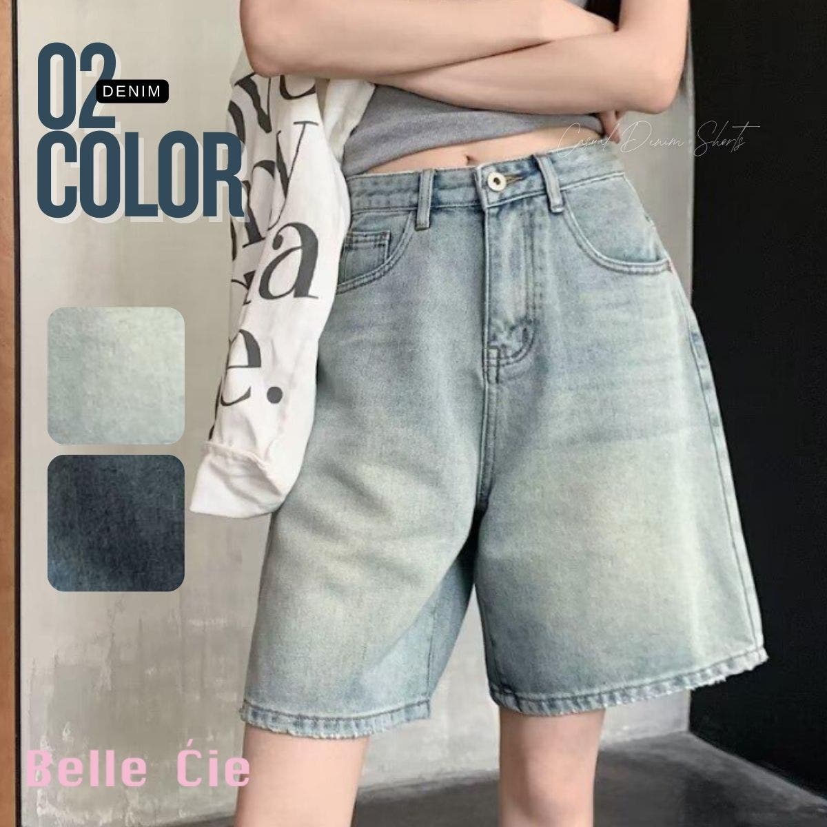 BELVET デニムショートパンツ ハーフパンツ デニムショートパンツ レディース デニムハーフパンツ[品番