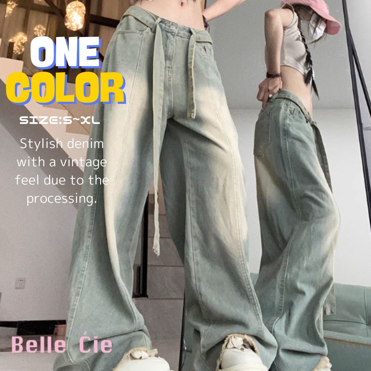 デニムパンツ ワイド バギー[品番：AMVW0000753]｜Belle Cie（ベルシー 