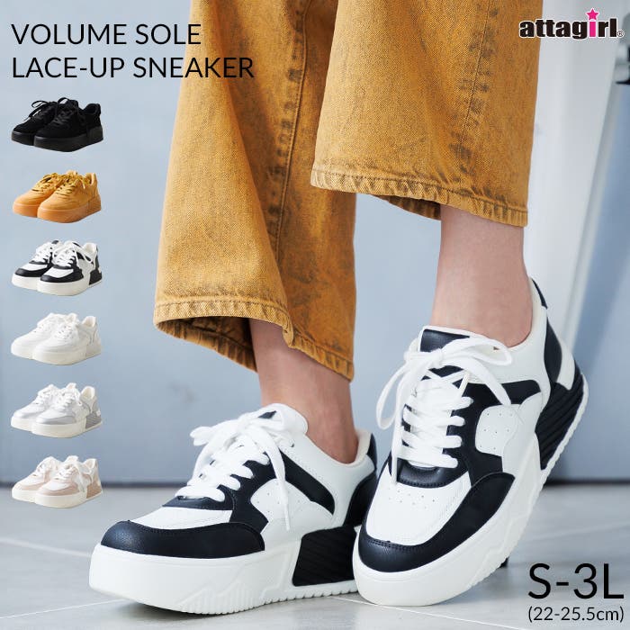厚底レースアップスニーカー[品番：ATAW0001305]｜attagirl