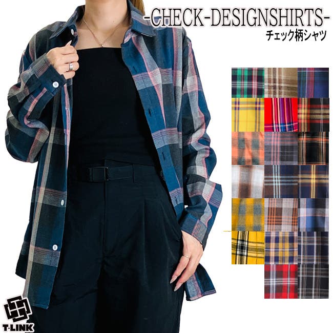 チェックシャツ レディース オーバー[品番：TLKM0008818]｜T
