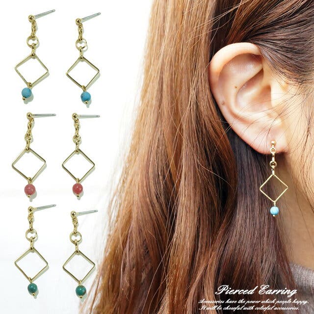 レディースピアス 天然石 アゲート[品番：YUKA0006565]｜YUKATANゆかた