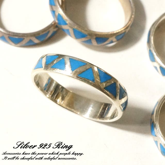 シルバー925 メンズ レディース 指輪 三角 幾何学デザインリング