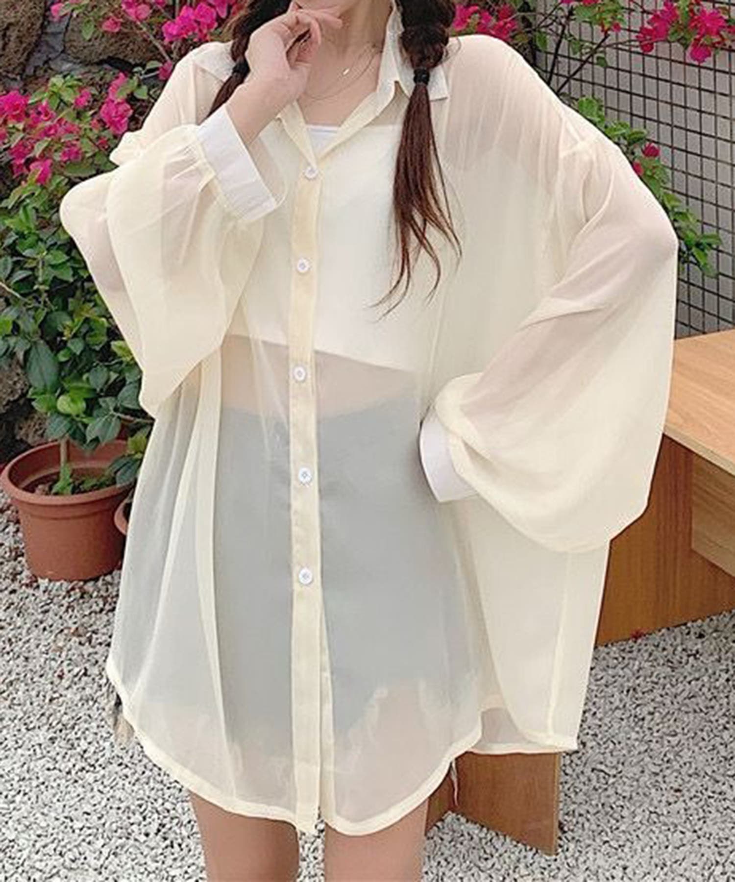 ADORE 長袖シアーシャツ　春服　夏服　158〜164cm ルーズシアーシャツ 長袖[品番：MVOW0009680]｜Axis（アクシス