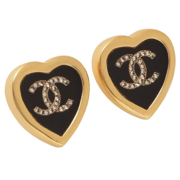 シャネル  CHANEL  ハートピアス  22C Aランク】シャネル CHANEL ココマーク ハートピアス ABC742
