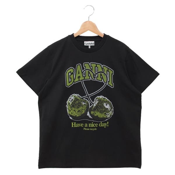 GANNI ロゴ Tシャツ | ブラック | FARFETCH JP