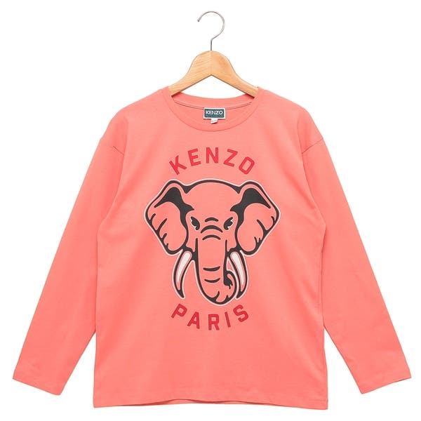 KENZO キッズTシャツ 2枚セット ショッパー付き ケンゾー KENZO ロングTシャツ ロゴ プリントT ピンク キッズ