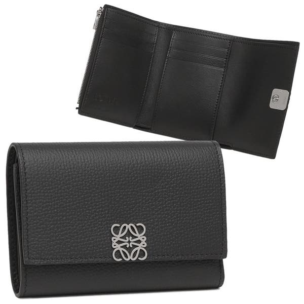 LOEWE ロエベ　アナグラム　三つ折り財布　黒　巾着付き ロエベ LOEWE LOEWE 三つ折り財布 ANAGRAM TRIFOLD 6 C821TR2X