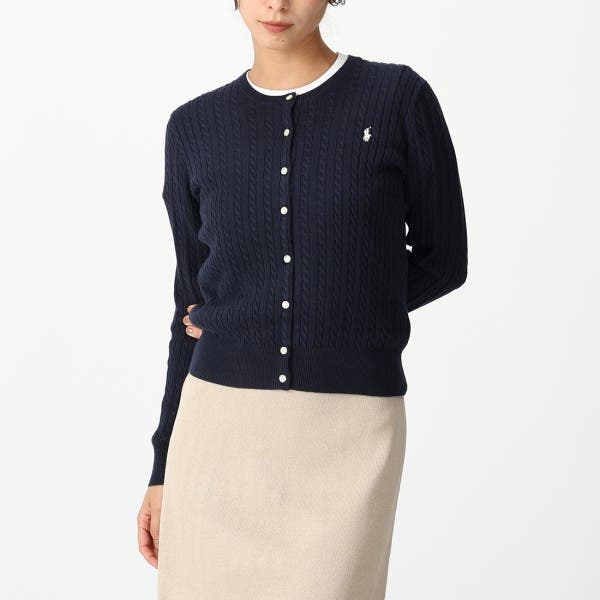 ラスト1点！【新品】ポロラルフローレン半袖ケーブルニットカーディガン紺ネイビーS POLO RALPH LAUREN - 国内正規品ラルフローレン ケーブル 半袖ニット