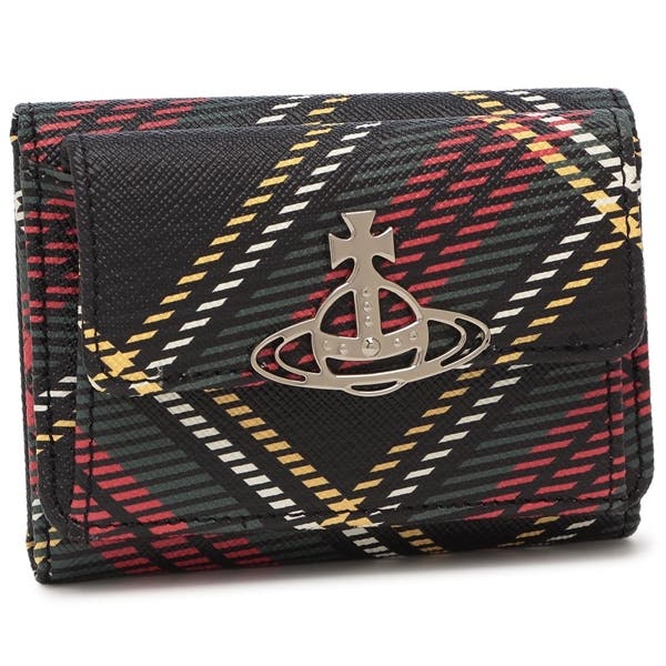 【美品⭐︎】viviennewestwood 三つ折り財布 チェック柄 ヴィヴィアンウエストウッド 三つ折り財布 チェック柄[品番
