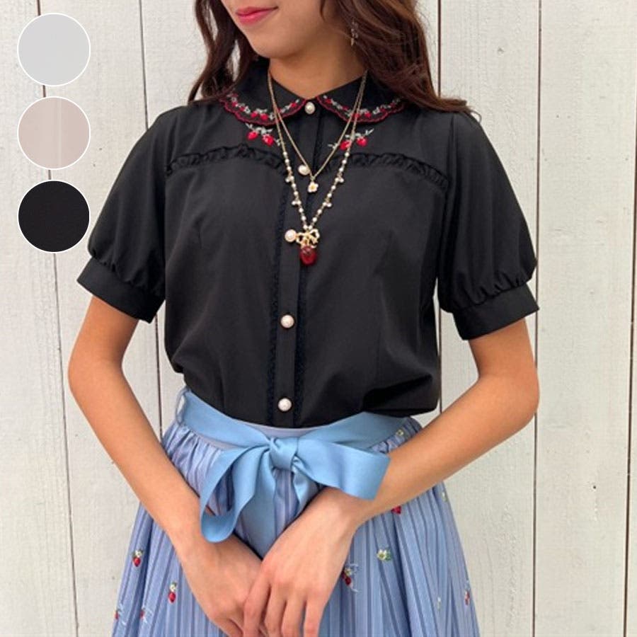 ストロベリー刺繍ブラウス | レディース服・レディース