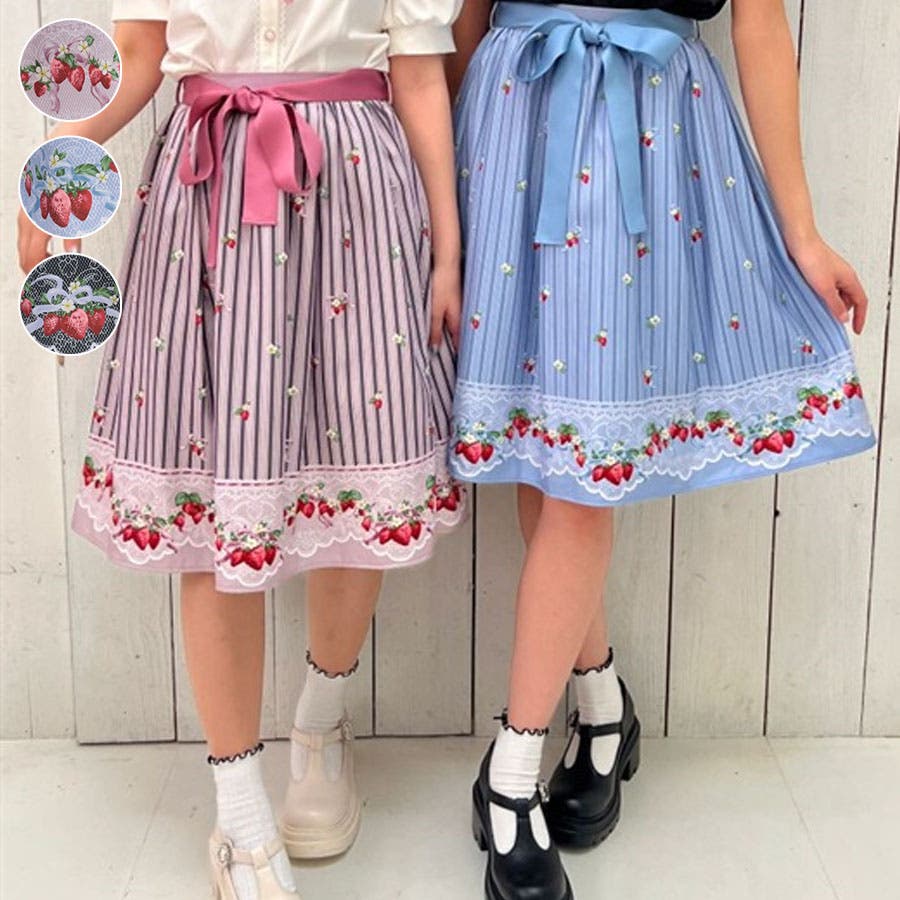 ストロベリーリボンスカート[品番：IGAW0004753]｜axes femme