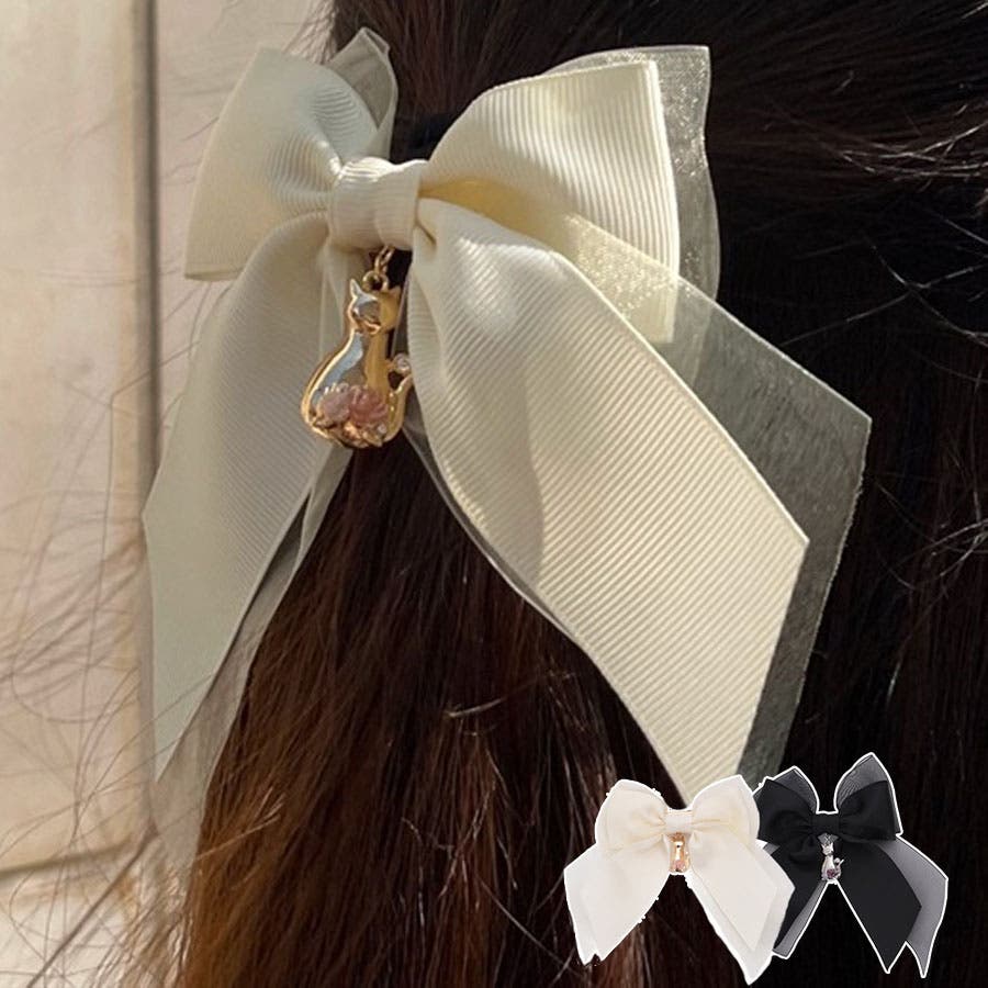 猫モチーフ×リボンクリップ[品番：IGAW0004699]｜axes femme