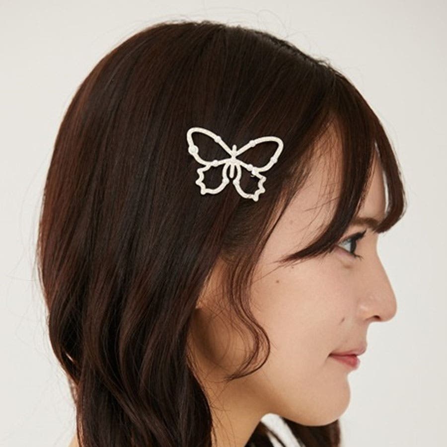 パール蝶ヘアピン[品番：IGAW0004567]｜axes femme（アクシーズ