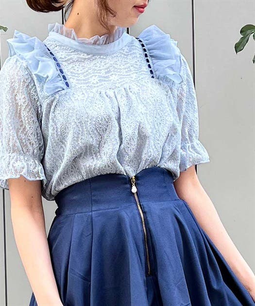 リボン使レーストップス[品番：IGAW0003524]｜axes femme