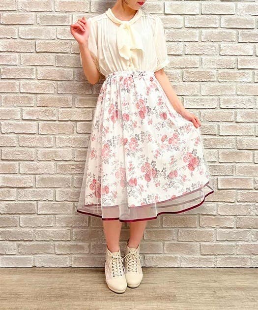 axes femme｜リボン*フラワーレースワンピース | Rakuten