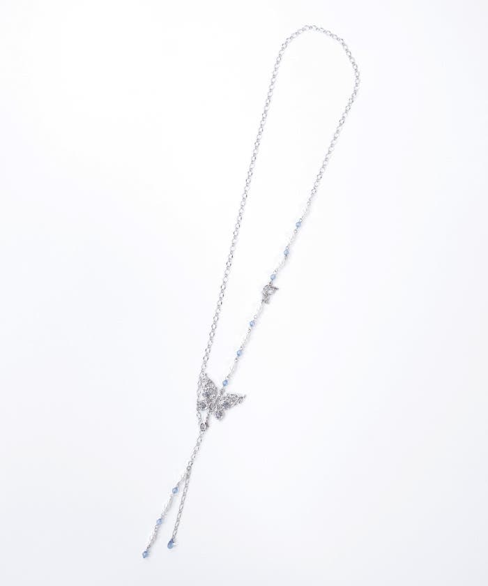 薔薇装飾蝶々ネックレス[品番：IGAW0006127]｜axes femme（アクシーズ