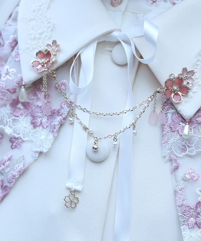 桜モチーフ襟クリップ＆イヤリング[品番：IGAW0007480]｜axes femme