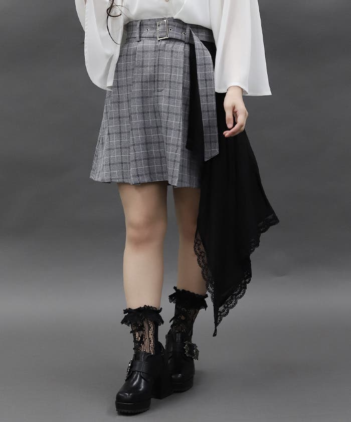 オーバースカート付ミニスカート[品番：IGAW0006572]｜axes femme