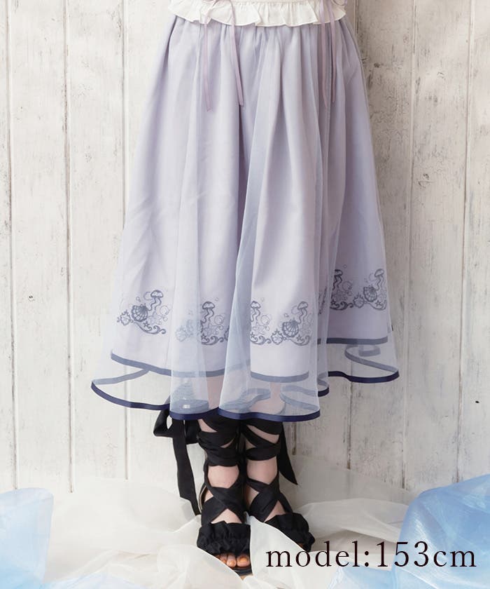 axesfemme裾刺繍レ―スアップコ―ト マリン裾刺繍SK[品番：IGAW0001794]｜axes femme（アクシーズファム