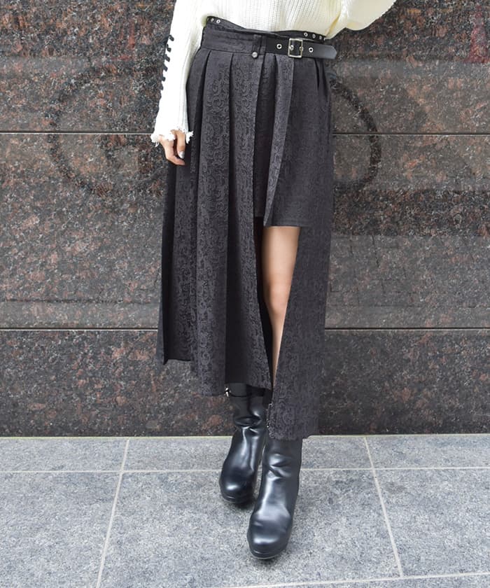 ♡イレヘムプリーツスカート♡ イレヘムプリーツ巻スカート[品番：IGAW0005674]｜axes femme