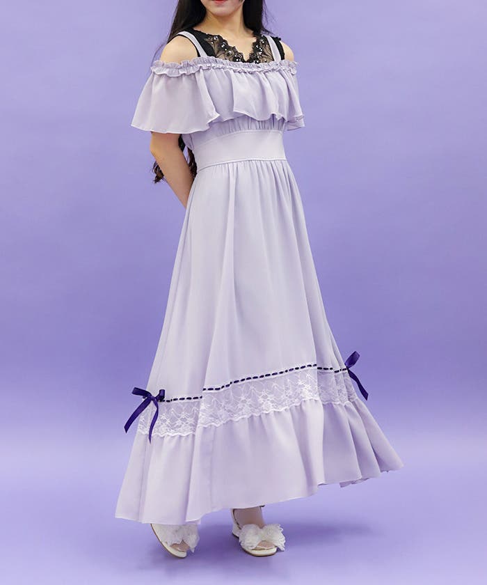 フリルロングワンピース | outlet | axes femme online shop