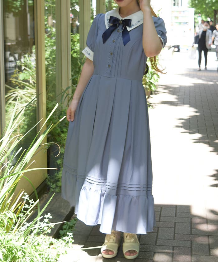 リボンブリーチ薔薇刺繍ワンピース[品番：IGAW0008015]｜axes femme
