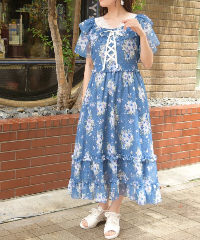 ハイビスカス柄2WAYワンピ[品番：IGAW0008079]｜axes femme