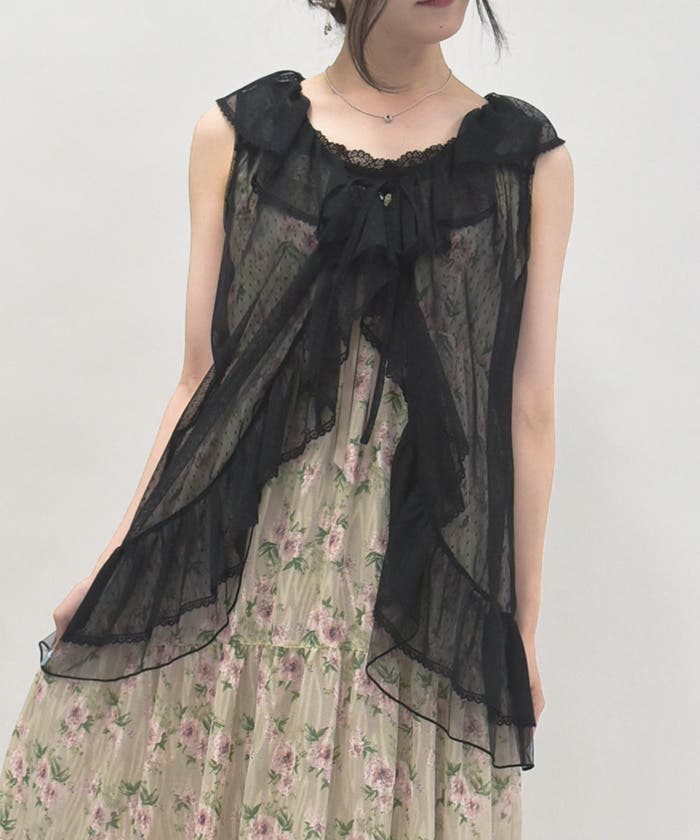ミドル丈ドットチュールガウン[品番：IGAW0006682]｜axes femme