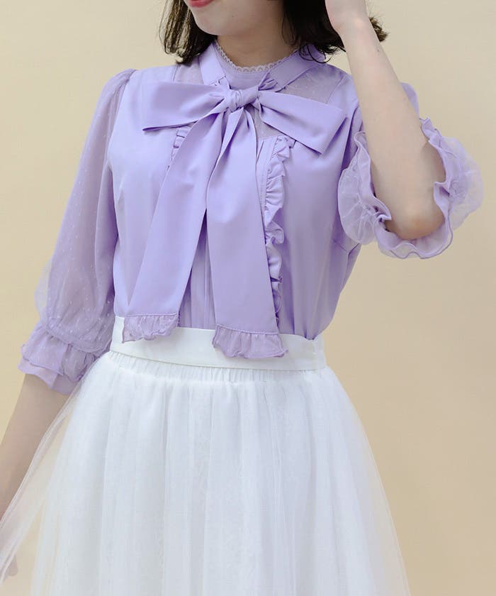 axes femme ビッグリボン　カットソー　長袖　パープル　薄紫　姫ギャル 1.jpg