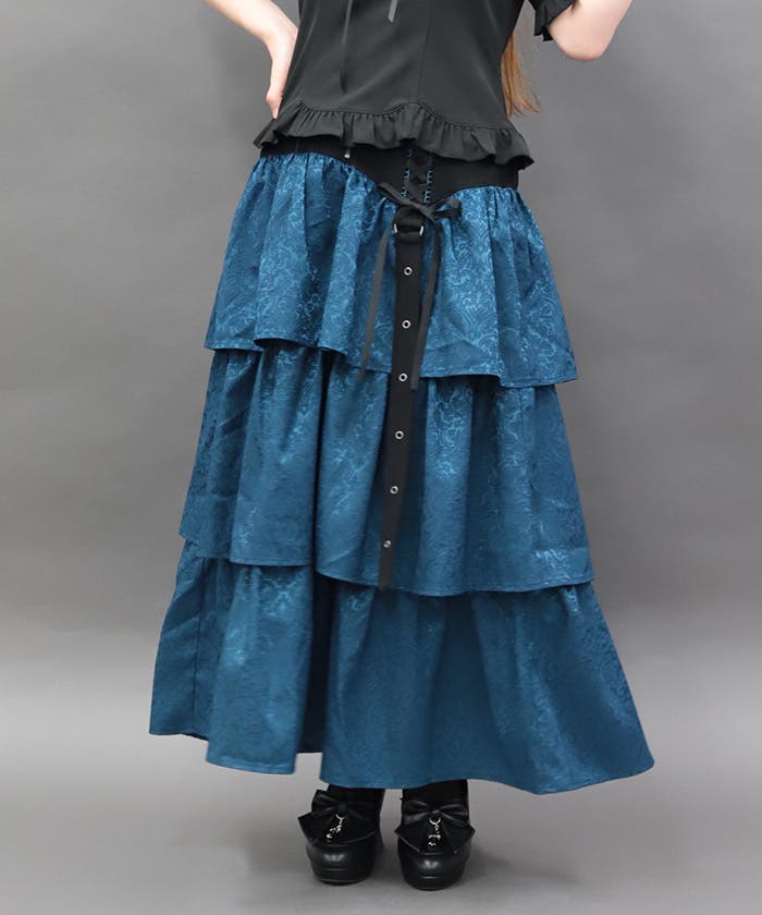 コルセットデザインフリルスカート[品番：IGAW0007909]｜axes femme